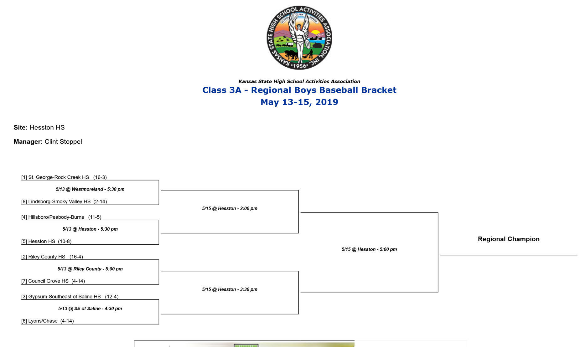 Class 3A Regional Baseball - Rock Creek